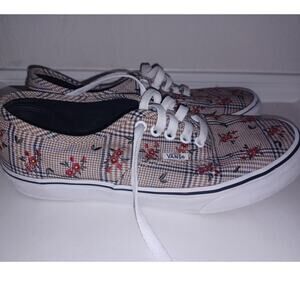 VANS Glen Plaid Floral Authentic Sneakers Size M8.5 W10